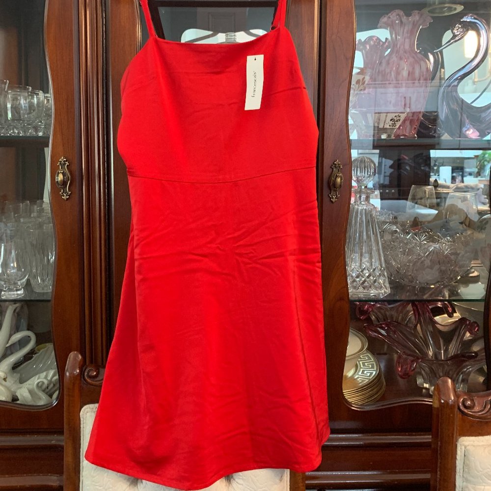 Red Francescas satin silky dress Size M NWT